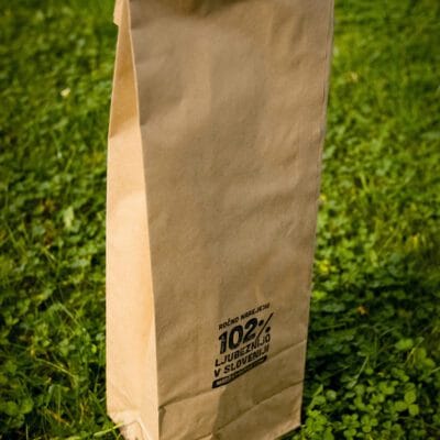 A paper gift bag