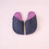 Navy blue and orchid purple slippers
