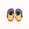 Navy blue and peach yellow slippers for toddlers