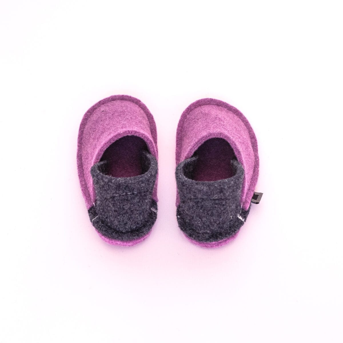 Orchid purple and navy blue slippers for toddlers