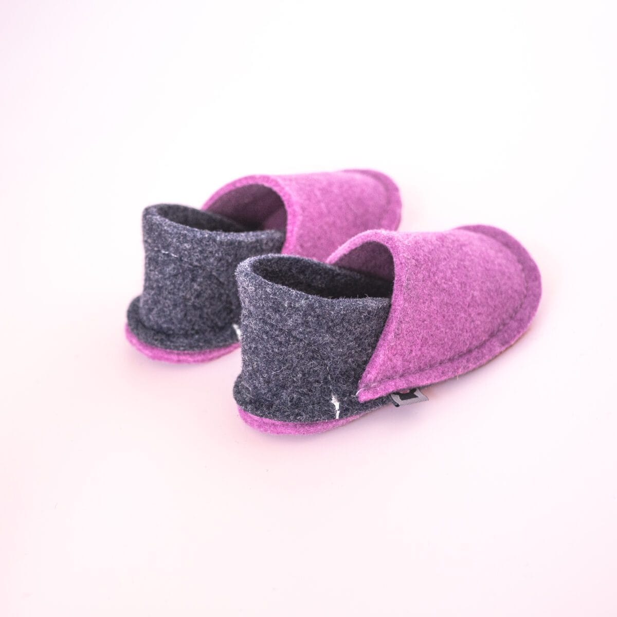 Orchid purple and navy blue slippers for toddlers