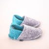 Light gray and turquoise blue slippers for toddlers