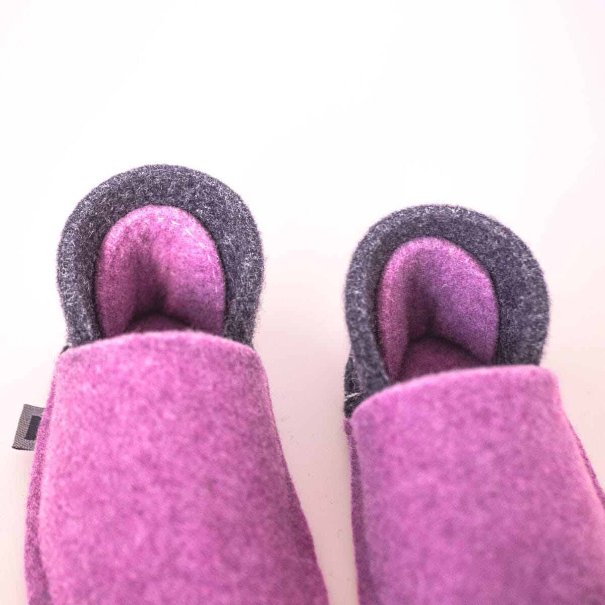 Orchid purple and navy blue slippers for toddlers