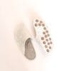 Cream White and Grayish Brown wool felt slippers