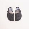 Black and light gray slippers with a closed back
